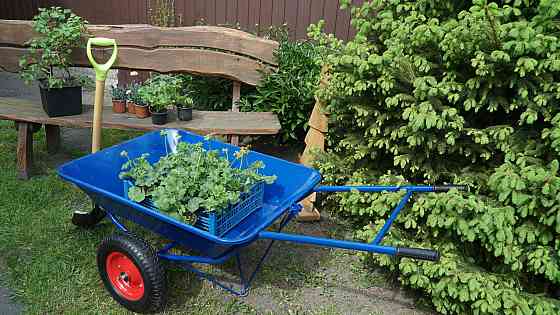 Тачка садовая Garden joys Синий 110/200л Тачка для перевозки мусора Тачка для перевозки песка Тачка для груза Киев
