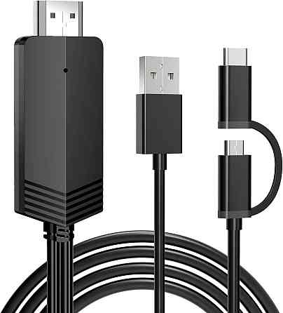 Кабель HDTV перехідник з телефону на телевізор USB Type C / Micro USB to HDMI Луцьк