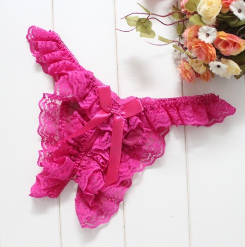 Трусики з розрізом малинові - розмір універсальний (на резинці) Київ - фото 1