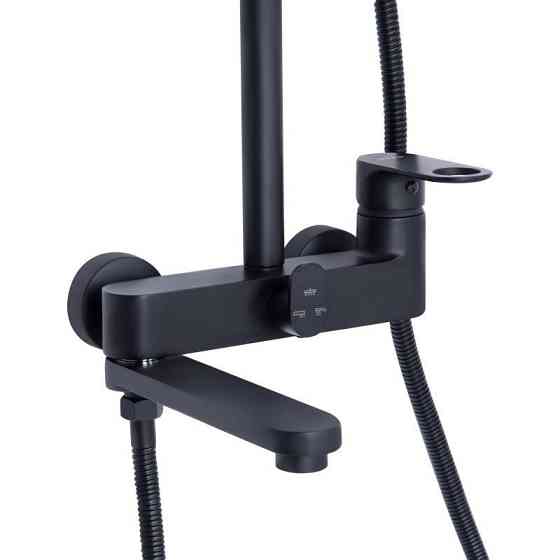 Душевая система для душа Qtap Jay на три потребителя (с изливом) QTJAY111BLM45549 Black Matt, латунь Харьков