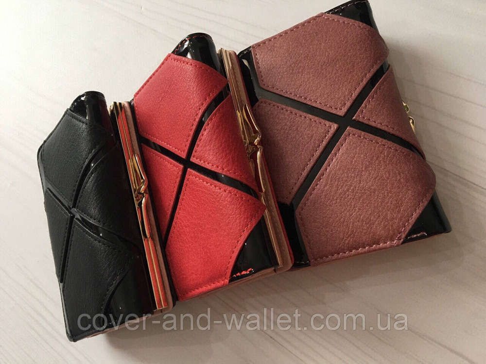 Компактный женский кошелек черного цвета с монетницей PC 623 Киев - изображение 9