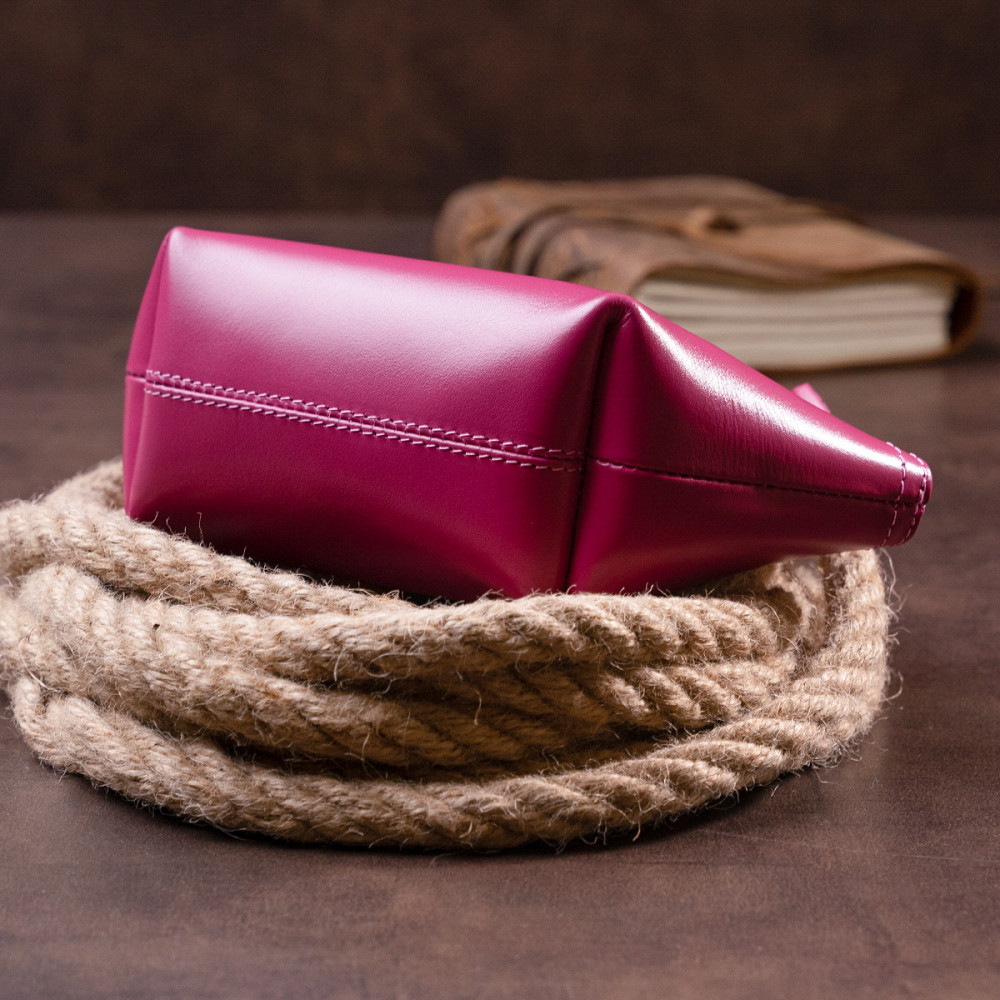 Жіноча косметичка зі шкіри Amelin GRANDE PELLE 11301 Фуксія Київ - фото 3