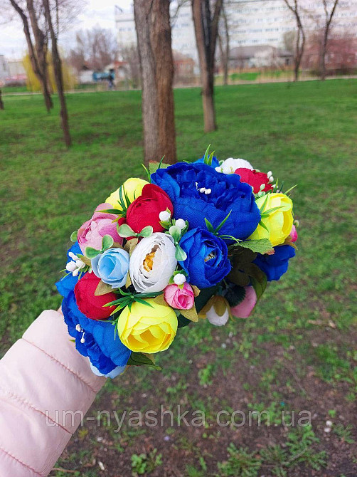 Ободок обруч з квітами "Піони великий україночка" Кривий Ріг - фото 4