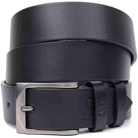 Стильный пояс под брюки для мужчин из натуральной кожи GRANDE PELLE 11690 Черный Киев