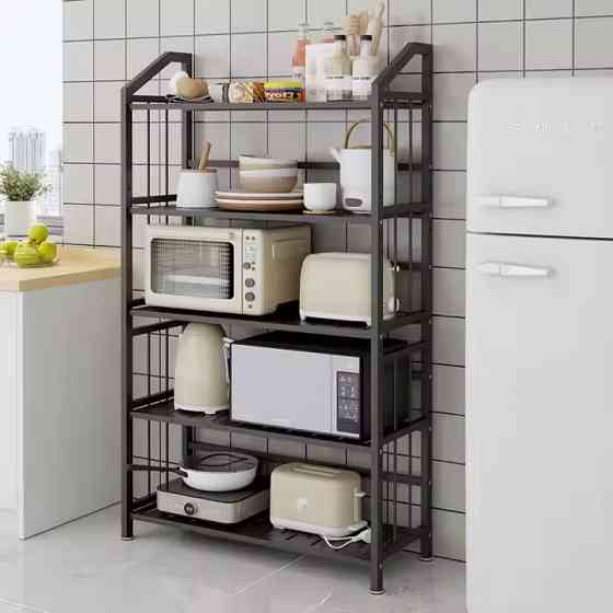 Стелаж универальный на 5 полок металлический многофункциональный цвет черный Каменец-Подольский