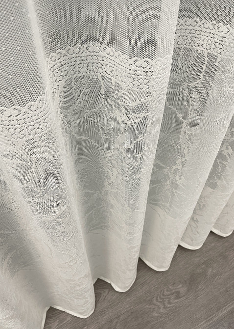 Тюль жакард, колекція "Greta" колір кремовий 1433т Київ - фото 8
