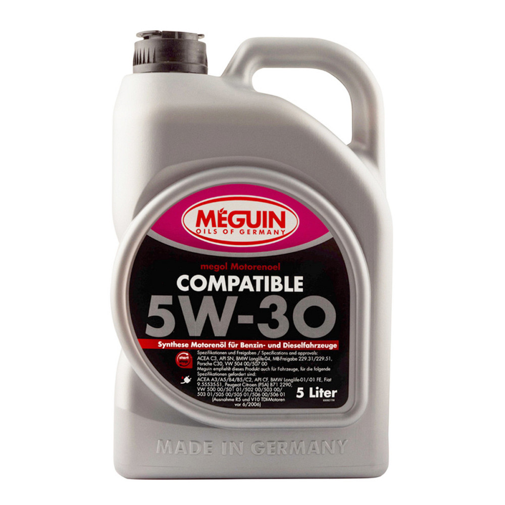 MEGUIN Compatible SAE 5W-30 Plus 5 л — преміальна Long Life моторна олива Low SAPS для бензинових і дизельних двигунів, DPF та тур Ковель - фото 1