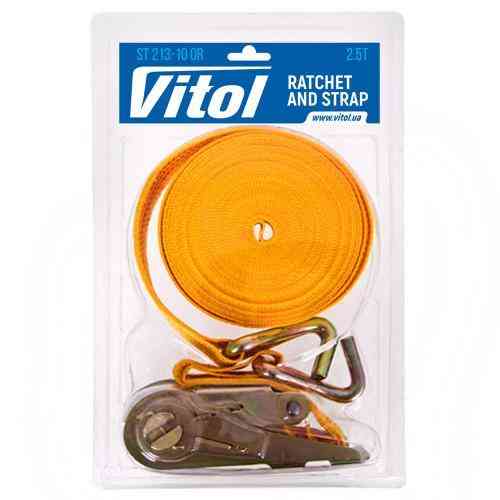 Стяжка вантажу 3Т ST-213-10 OR 47 мм х 10 м в пластиковій оболонці Харків