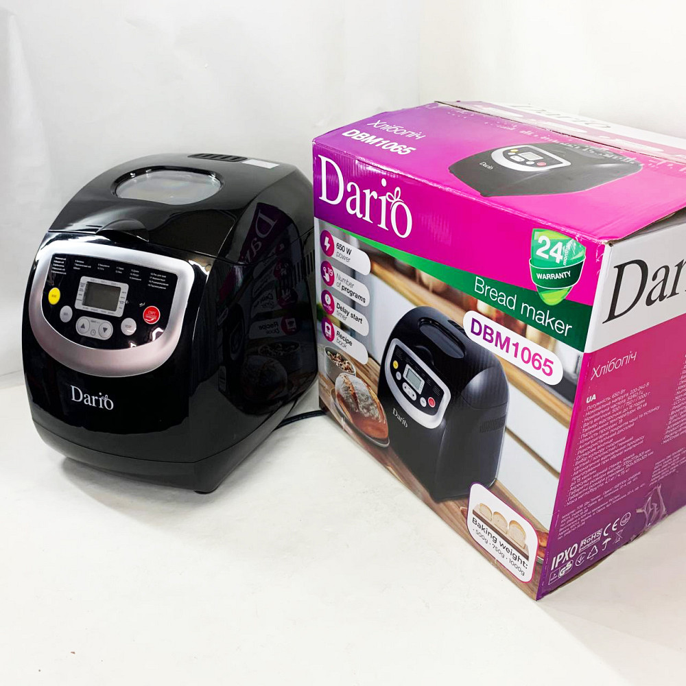 Хлебопечка с регулируемой корочкой DARIO DBM 1065 600 Вт, 19 програм, Хлебопечь дисплей XB-53 Львов - изображение 4