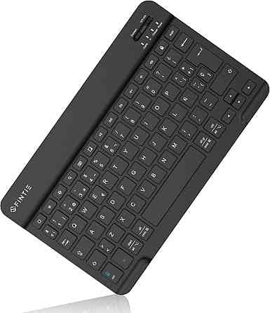 Бездротова Bluetooth клавіатура 10” для iOS та Android, планшета iPad, ультратонка, іспанська QWERTY розкладка, чорна Київ