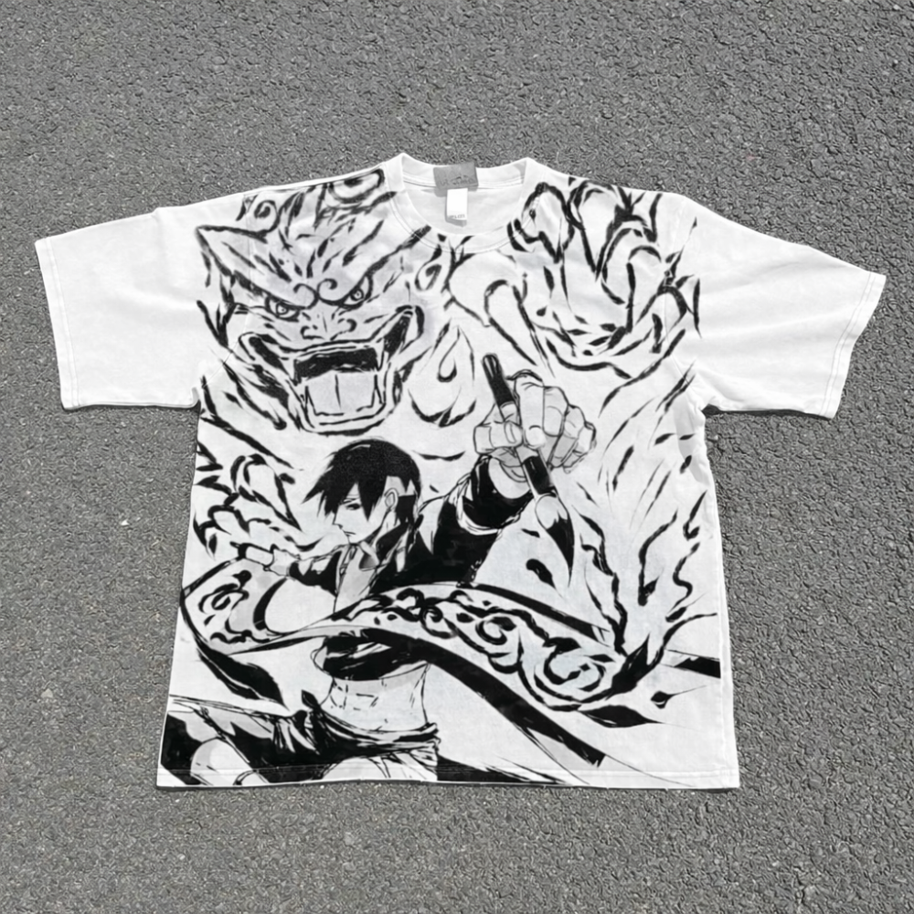 Футболка чоловіча з принтом аніме Наруто Схіппуден Саі Супер оверсайз (S/M/L) Білий Дніпро - фото 3