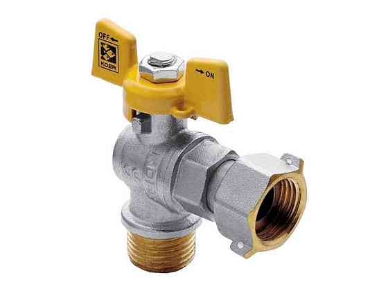 Кран шаровой 1/2 ГШБ ГАЗ с накид. гайкой угловой (KR.221.G) KR0168 ТМ KOER Киев
