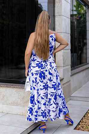 Літня довга сукня на запах  "Rita" | Норма і батал Синій, 50-52 Київ