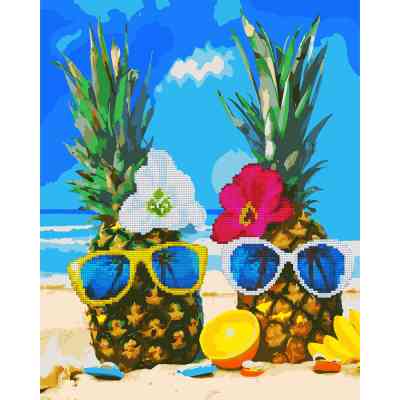 Картина по номерам Santi С алмазной мозаикой Ананасовая экзотика 40 х 50 см (954906) Винница