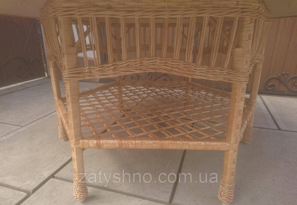 Великий плетений круглий стіл із лози Київ - фото 5