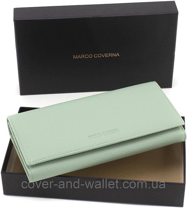 Красивий жіночий гаманець фісташкового кольору з натуральної шкіри Marco Coverna W 002 Київ - фото 8