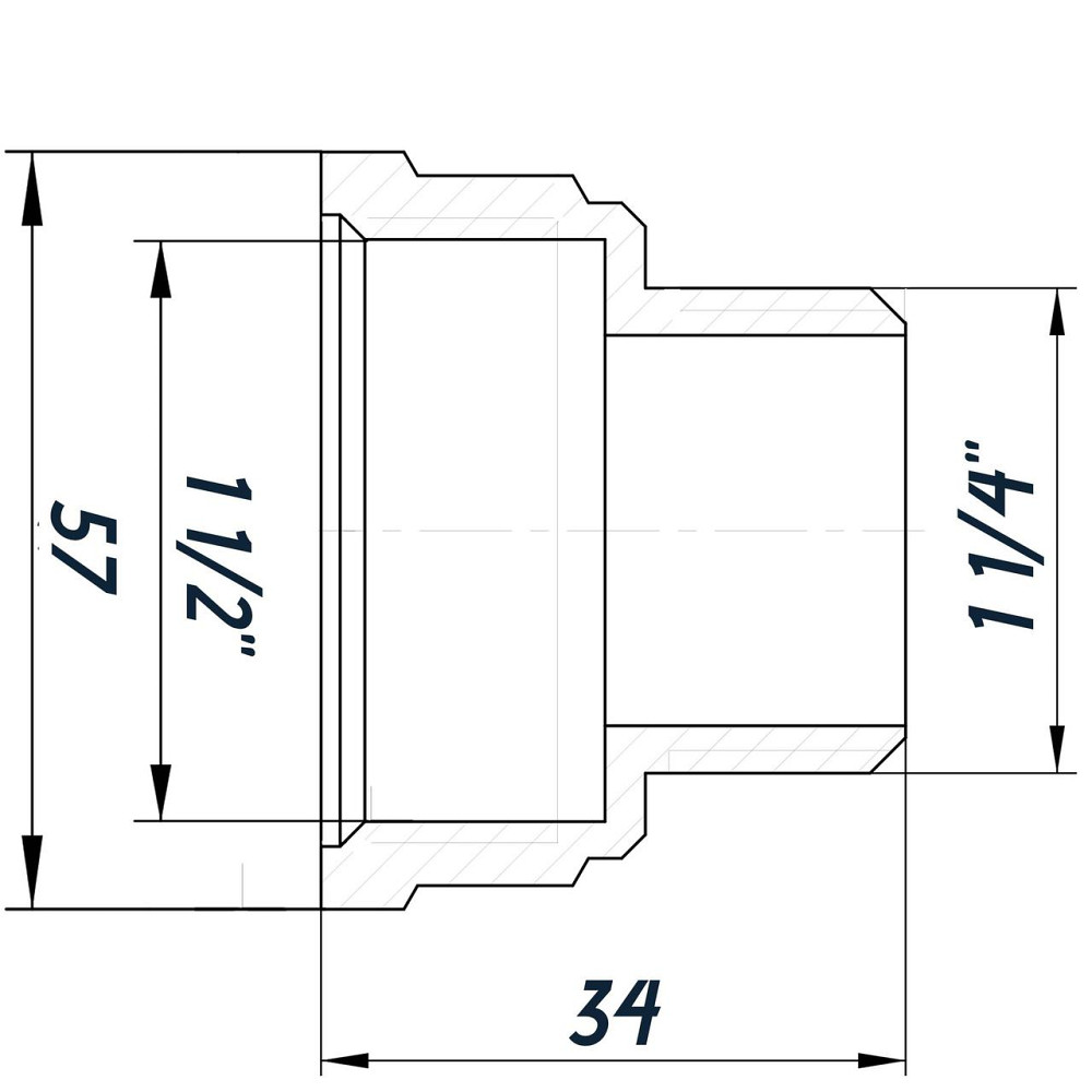 Редукційний перехідник 1 1/2| х1 1/4| ВН нікельований восьмигранний NK763O OPTIMUM Київ - фото 3
