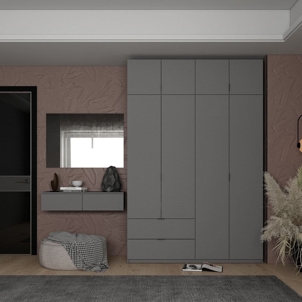 Комплект мебели Doros Левия + зеркало Графит 100х32х100 (42005236) Львов - изображение 4