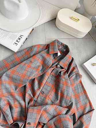 Женская повседневная оверсайз рубашка в клетку костюмный тиар Одесса