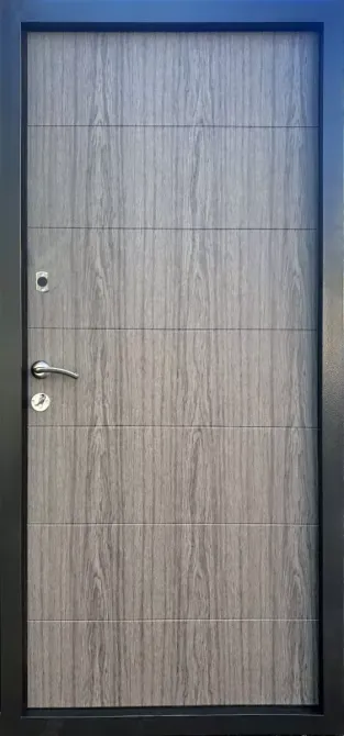 Двері вуличні Qdoors серія Метал/МДФ комплектація ВІП М Горизонталь. колір Графіт/дуб вулканичний Київ - фото 2