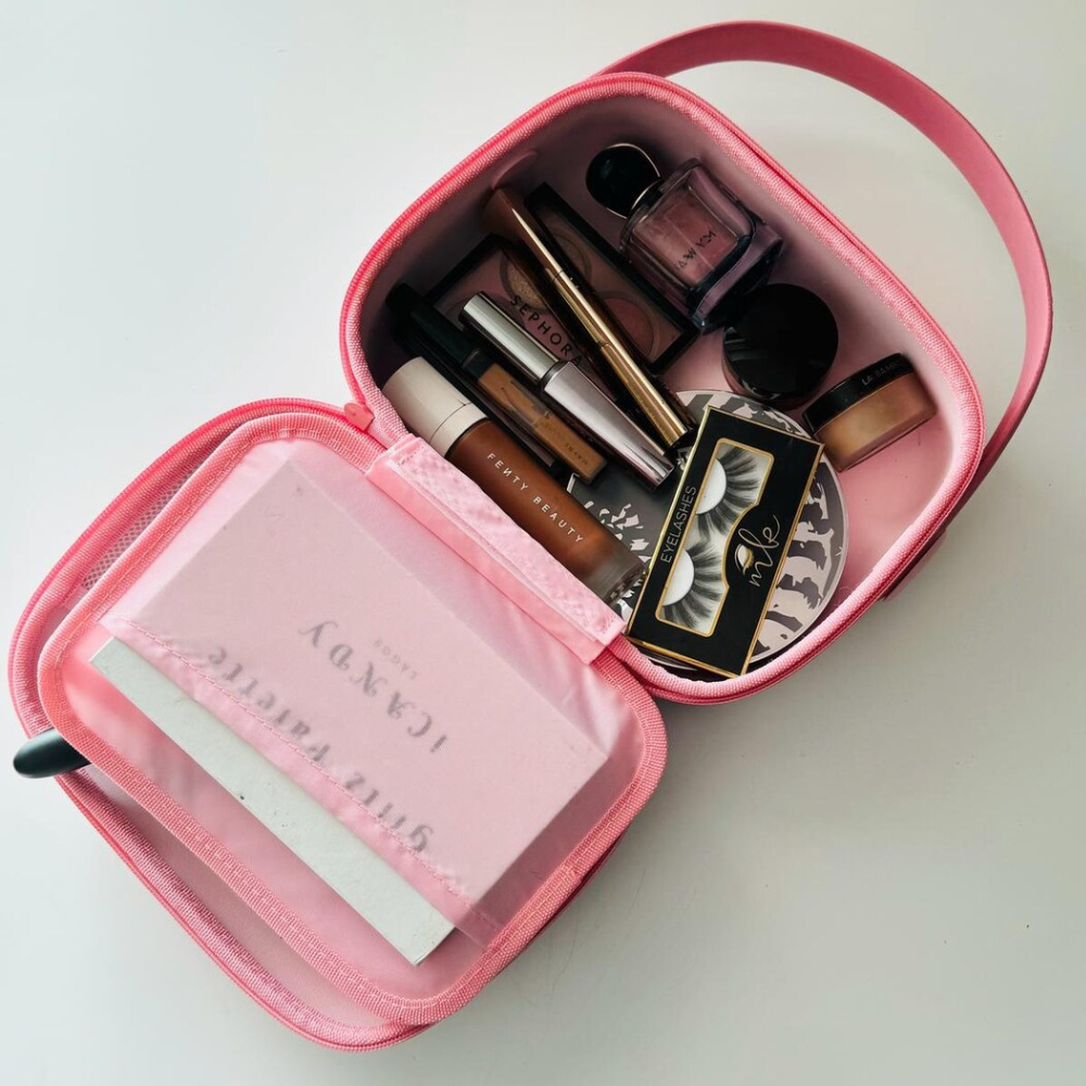 Косметичка Fungoofun силіконова б'юті-чемодан для косметики та аксесуарів, сумочка з ручкою на блискавці, рожева Кам'янець-Подільський - фото 7