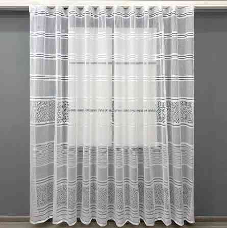 Короткий тюль жакард, висотою 2м, колір білий 1939т Київ