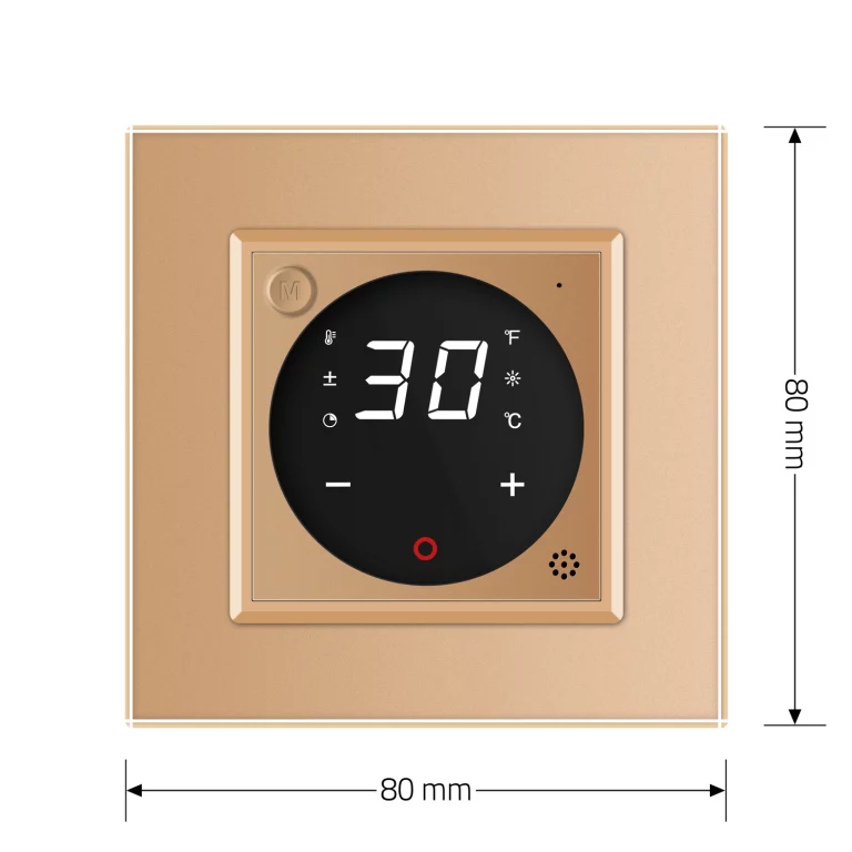 Терморегулятор (термостат) сенсорний програмований для електричної теплої підлоги LIVOLO, золотий скляний (VL-C7FCQ1-2APS72) Коломия - фото 6