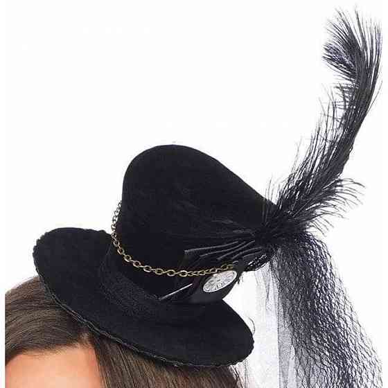 Мини-цилиндр женский Steampunk Velvet Mini Top Hat от Leg Avenue, черный Sex Aura Киев
