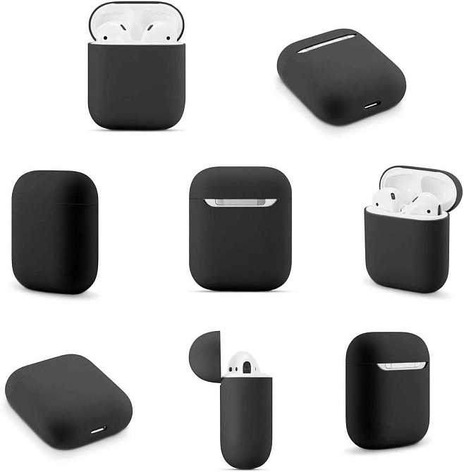 Захисний чохол для Airpods, ультратонкий силіконовий, сумісний з Airpods 1 та AirPods 2 (чорний) Дніпро - фото 6