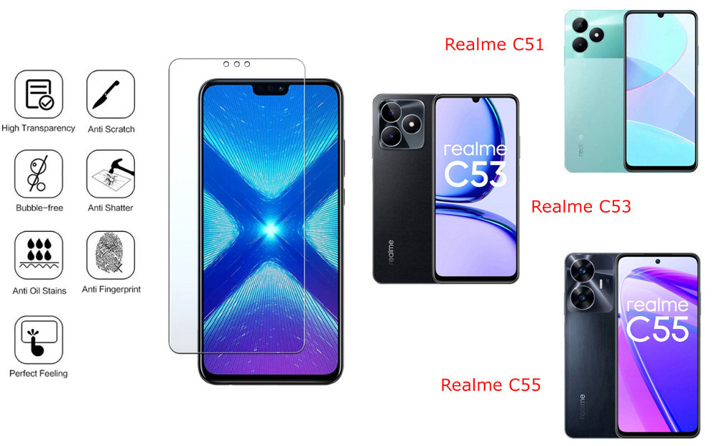 Защитное стекло NeoGlass для Realme C51, Realme C53, realme C55 – ультрапрозрачное и устойчивое Киев - изображение 4