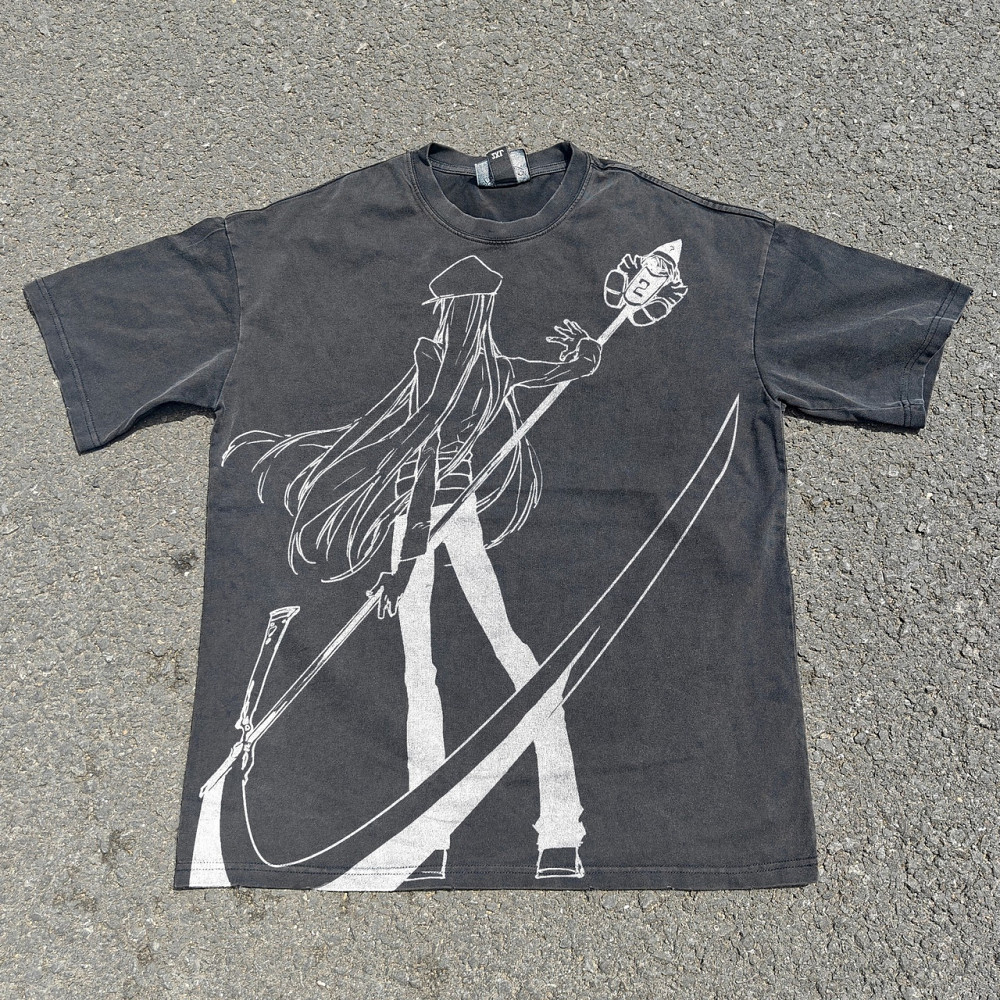 Футболка чоловіча з принтом аніме Мисливець × Мисливець Кіте Скйтхе Кразй манга оверсайз (S/M/L) Черний Дніпро - фото 7
