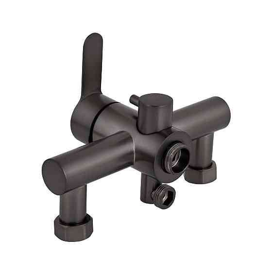 Змішувач для ванни Brinex Pure 005 з довгим поворотним виливом (з душовим гарнітуром) Graphite BRIPUR005GRP Київ