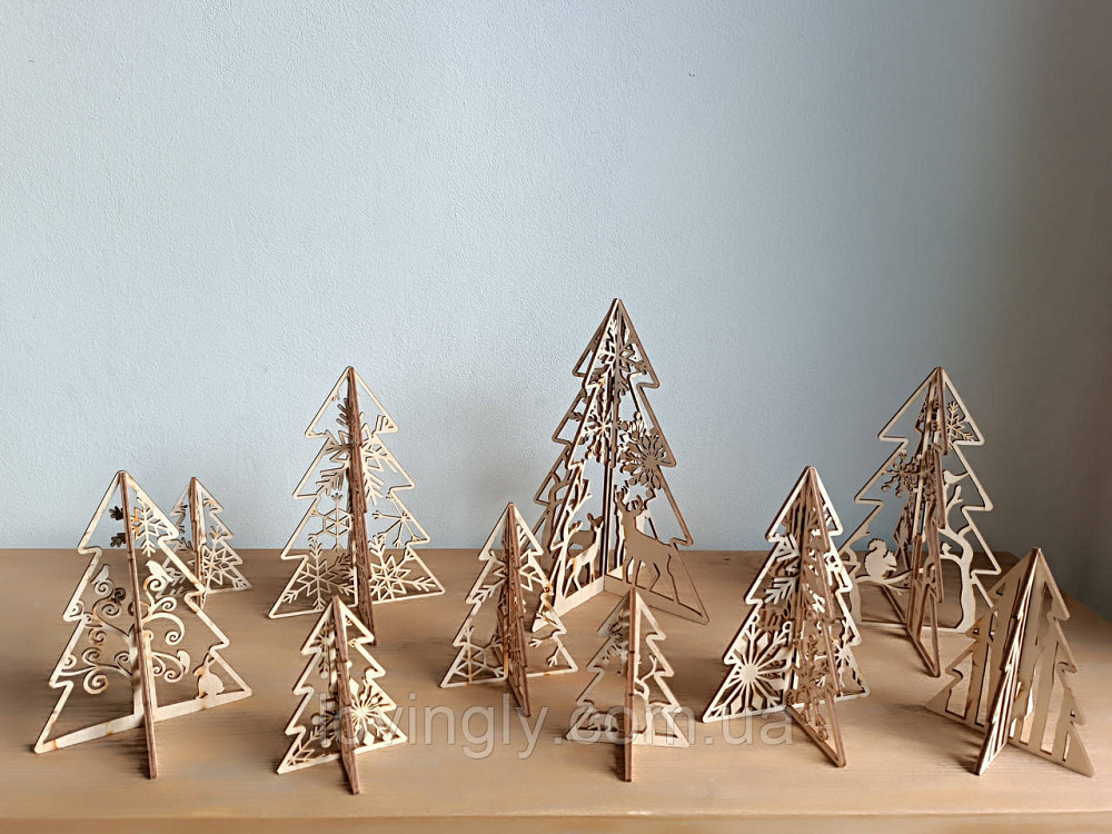 Праздничная объемная декорация. Набор из 10 елок разного размера и дизайнов. Ирпень - изображение 2