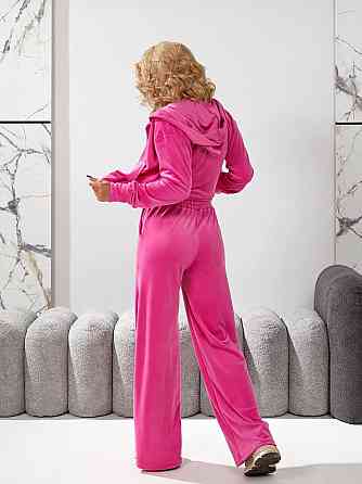 Женский повседневный велюровый костюм двойка качественный велюр Розовый, 46/48 Одесса