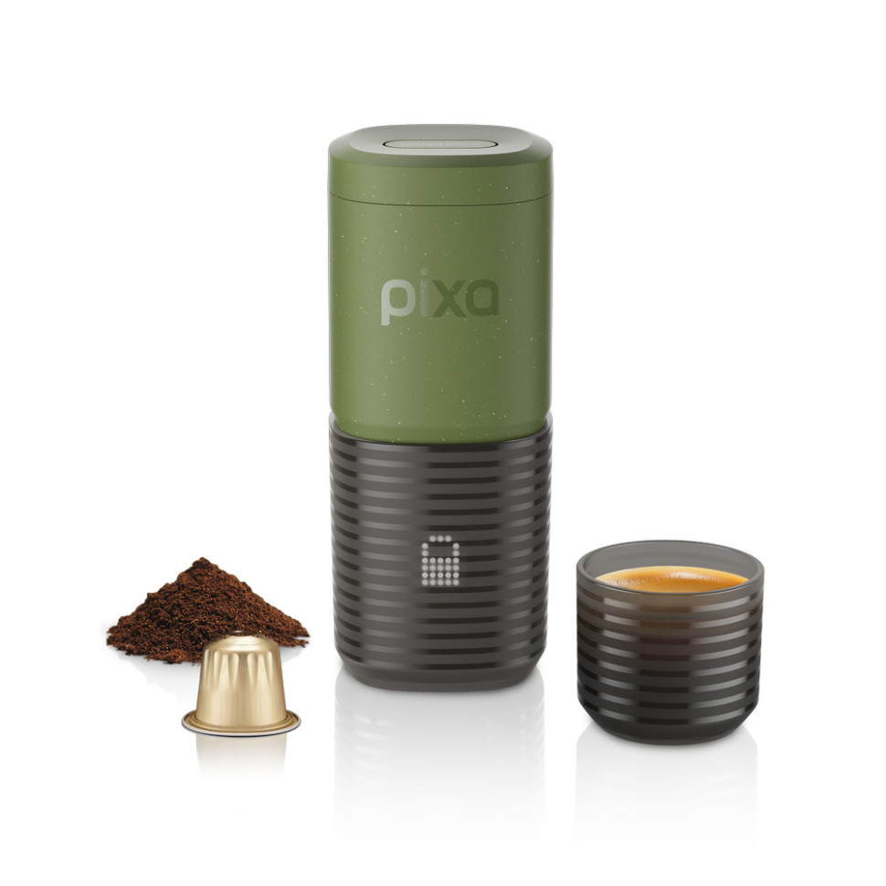 Портативная электрическая эспрессо-кофеварка Wacaco Pixapresso для молотого кофе и капсул, оливково-зеленая Киев - изображение 2