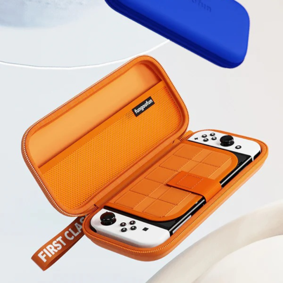 Сумка чехол для приставки Nintendo Switch кейс для консоли и аксессуаров Fungoofun на 1 отделение,оранжевая Каменец-Подольский