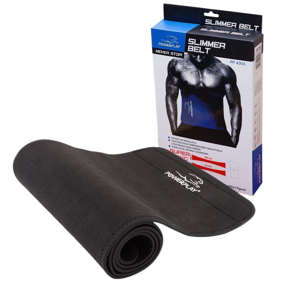 Пояс для схуднення PowerPlay 4301 (125*30 см) Чорний Луцьк - фото 1
