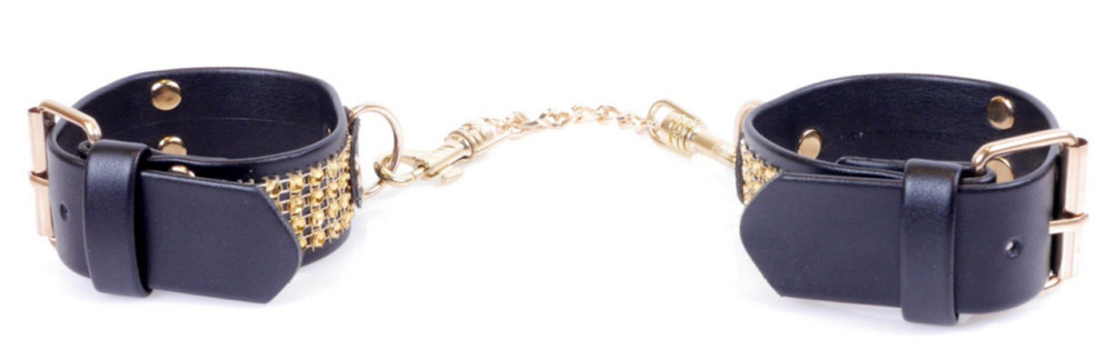 Наручники из искуственной кожи с кристаллами Fetish Boss Series - Handcuffs with cristals Gold, BS3300095 Sex Aura Киев - изображение 6
