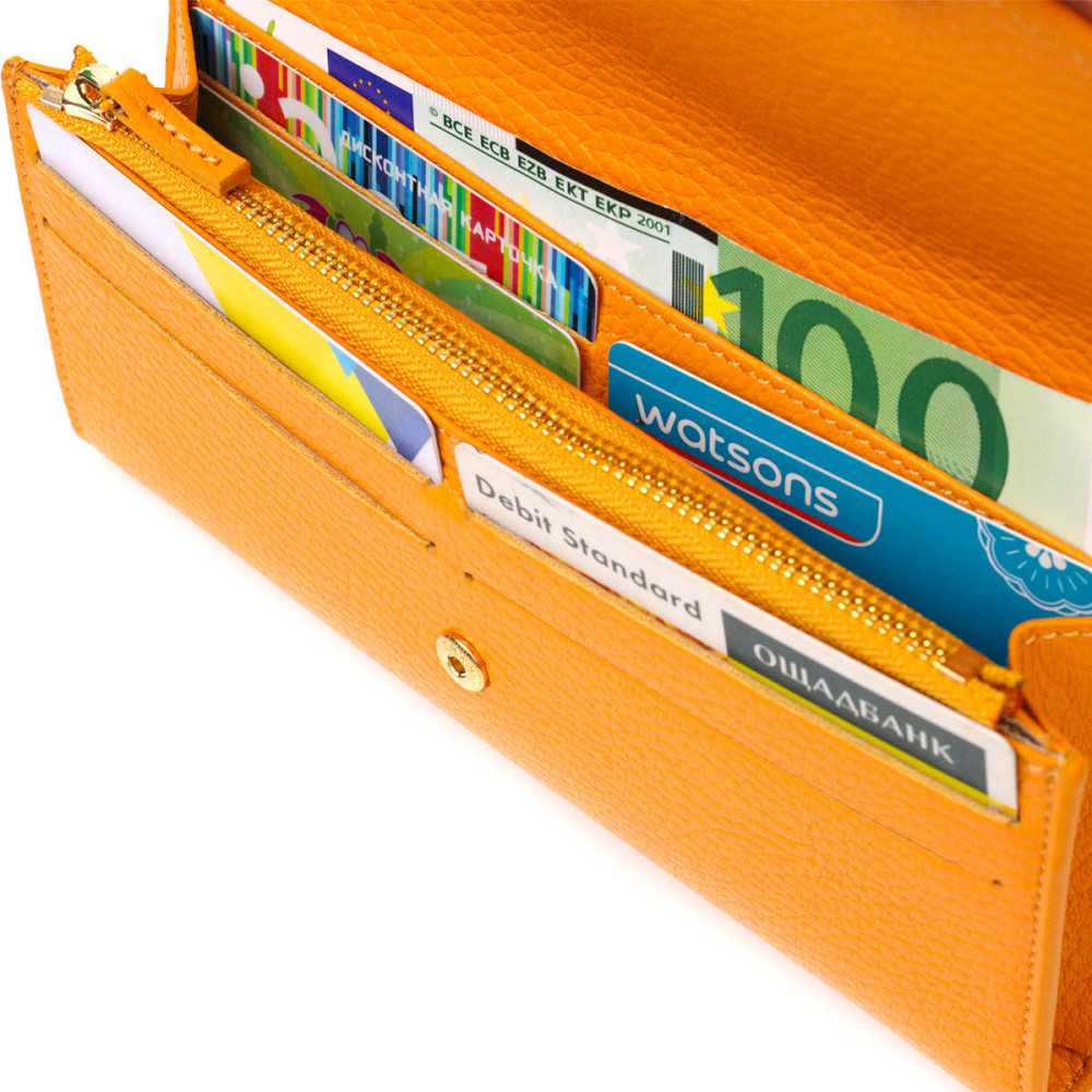 Отличный женский кошелек с монетницей на молнии из натуральной кожи Tony Bellucci 21978 Желтый Киев - изображение 5