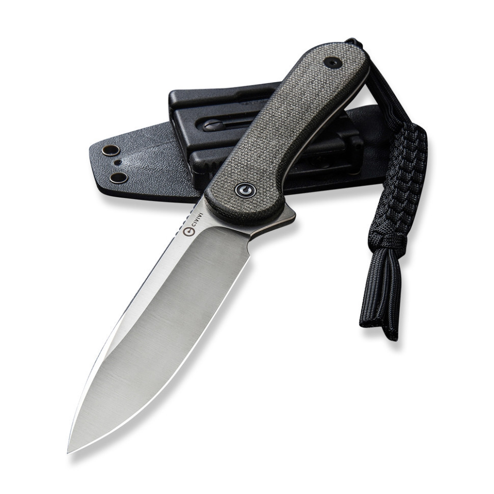 Ніж фіксований тактичний Civivi Elementum, (10.1 см) D2 / Micarta чорний Київ - фото 5