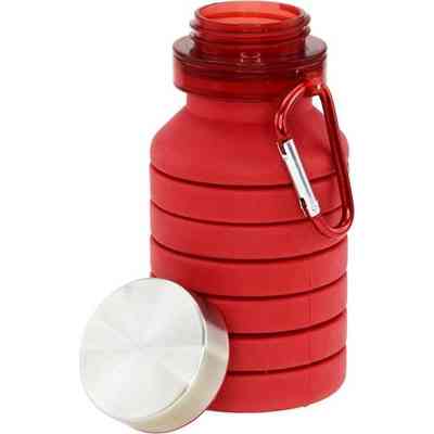 Бутылка для воды Bergamo Pagoda силіконова 550 мл червоний (3000B-2) Винница