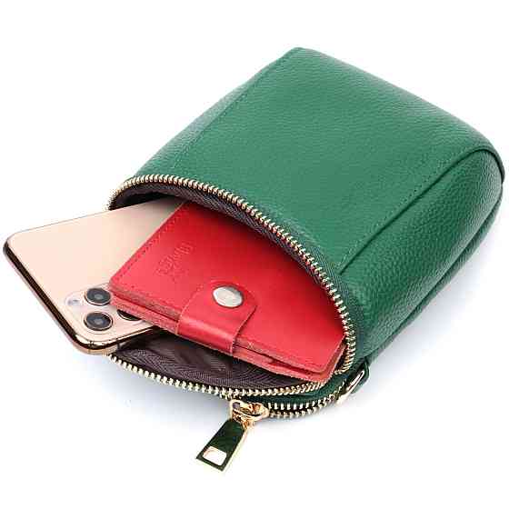 Интересная сумка для женщин из мягкой натуральной кожи Vintage 22341 Зеленая Киев