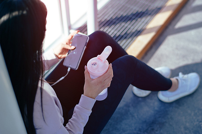 Шейкер спортивний SmartShake Slim 500ml Cotton Pink (Light Lavender) Кам'янське - фото 8