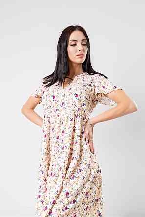 Летнее платье мини Flower 42-44, Бежевый Киев