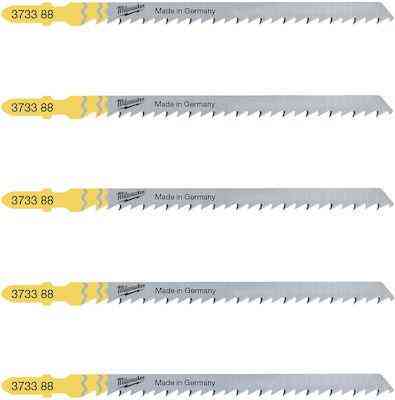 Полотна для лобзика T101DP MILWAUKEE, 105мм/ крок зуба 4мм, (5шт), (деревина, прямий різ) Одеса