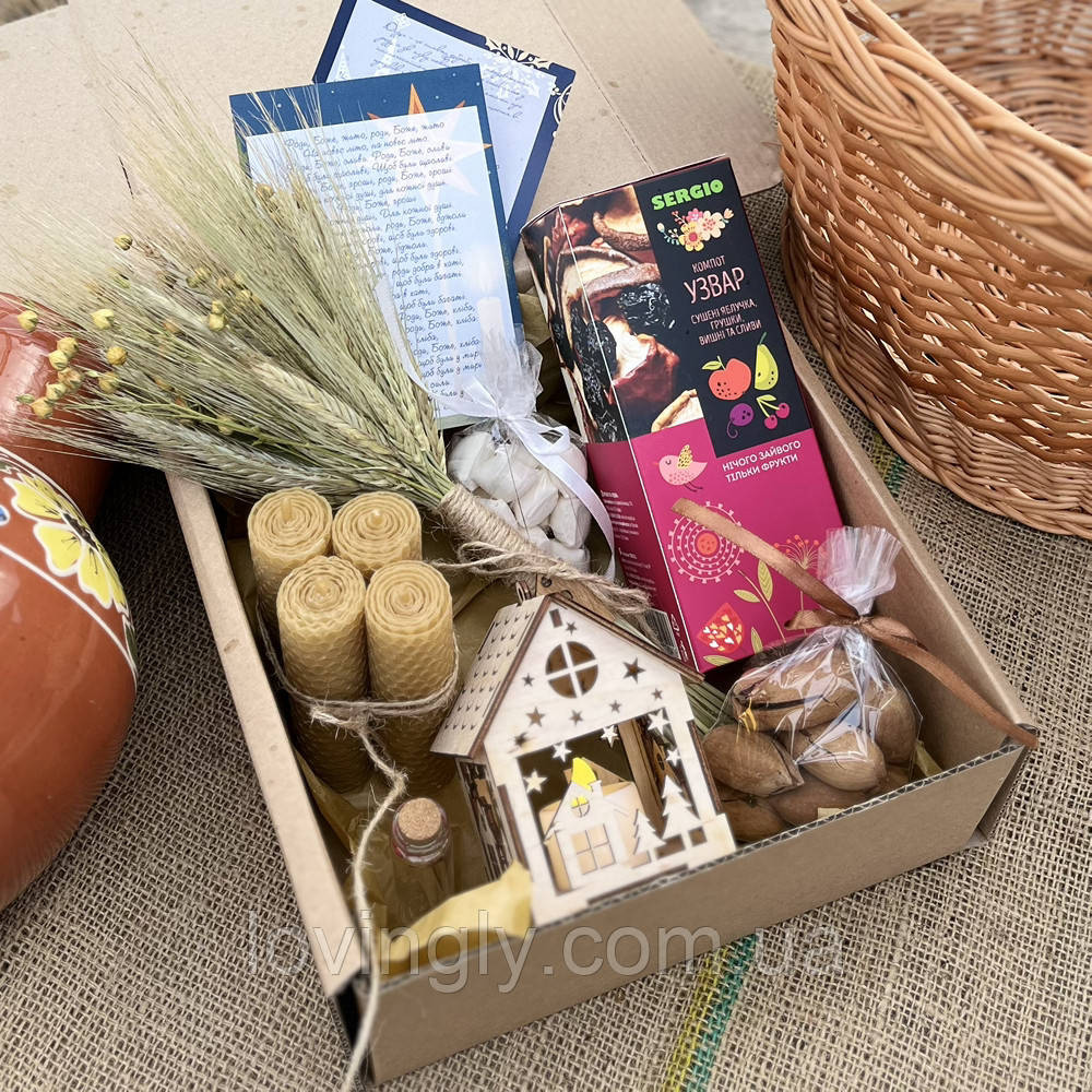 Рождественский подарочный набор с дедухом и адвент свечами | Украинский традиционный подарок Ирпень - изображение 4