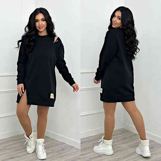 Повседневное теплое платье с булавкой Moana батал Киев