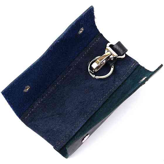 Шкіряна ключниця GRANDE PELLE 11352 Синя Київ