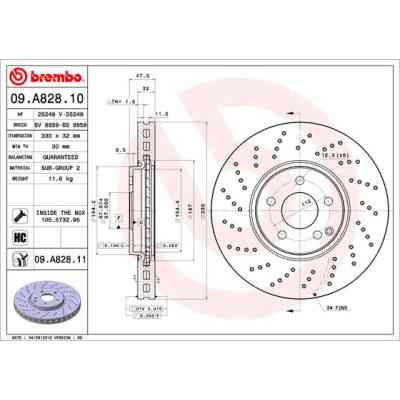 Гальмівний диск Brembo 09.A828.11 Вінниця