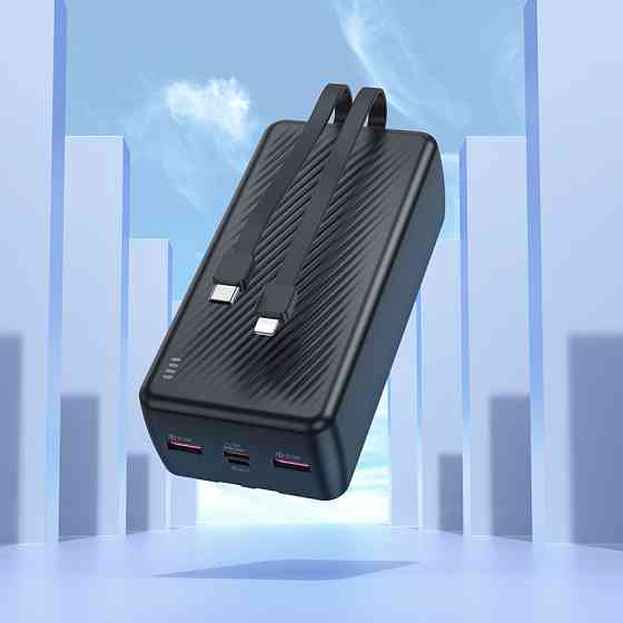 Зовнішній акумулятор BOROFONE BJ57B Graceful 22.5W+PD20W fully compatible power bank with cable(30000mAh) Black Київ